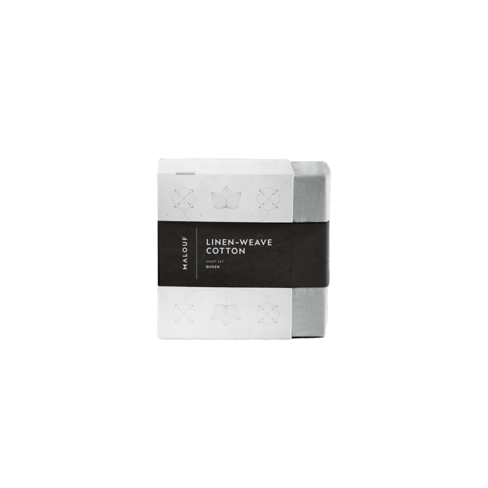 Malouf Linen Weave Cotton Sheets Set (2) Malouf Linen-Weave Cotton