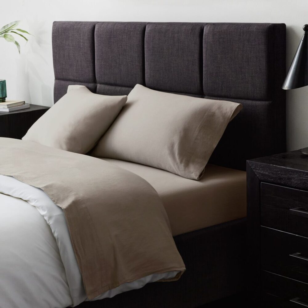 Malouf Linen Weave Cotton Sheets Set (8) Malouf Linen-Weave Cotton