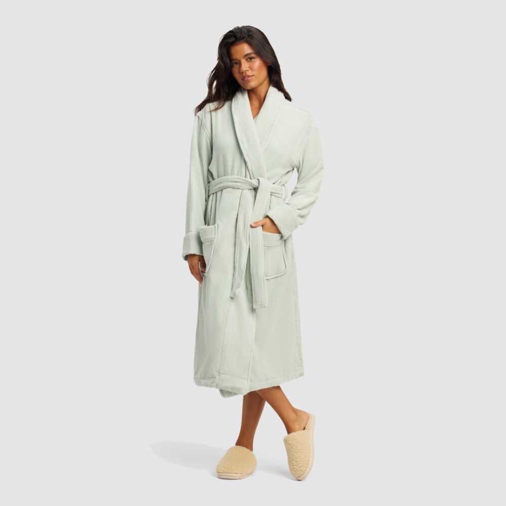 Cozy Earth Ribbed Terry Bath Robe