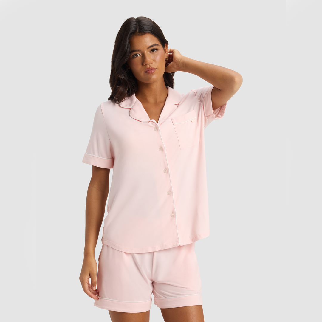 Cozy Earth Women's Bamboo Stretch-Knit Classic Short Sleeve Pajama Top Cozy Earth Women's Bamboo Stretch-Knit Classic Short Sleeve Pajama Top