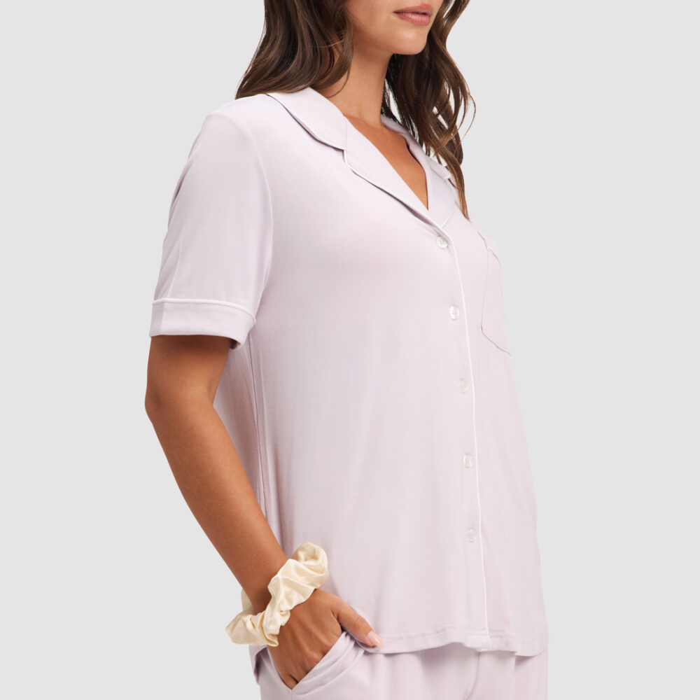 Cozy Earth Women's Bamboo Stretch-Knit Classic Short Sleeve Pajama Top Cozy Earth Women's Bamboo Stretch-Knit Classic Short Sleeve Pajama Top