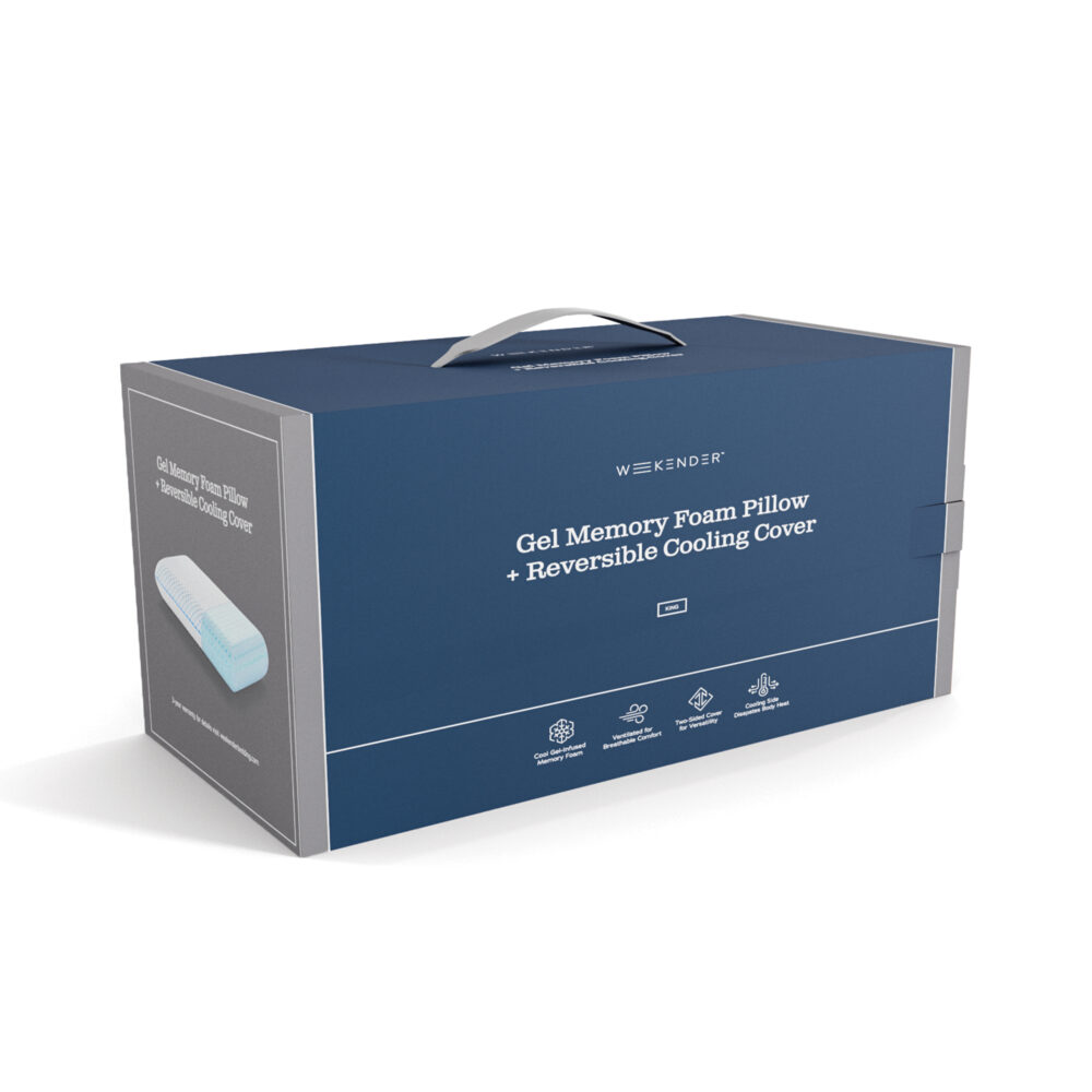 Malouf Weekender Gel Memory Foam Pillow w/ Reversible Cooling Cover